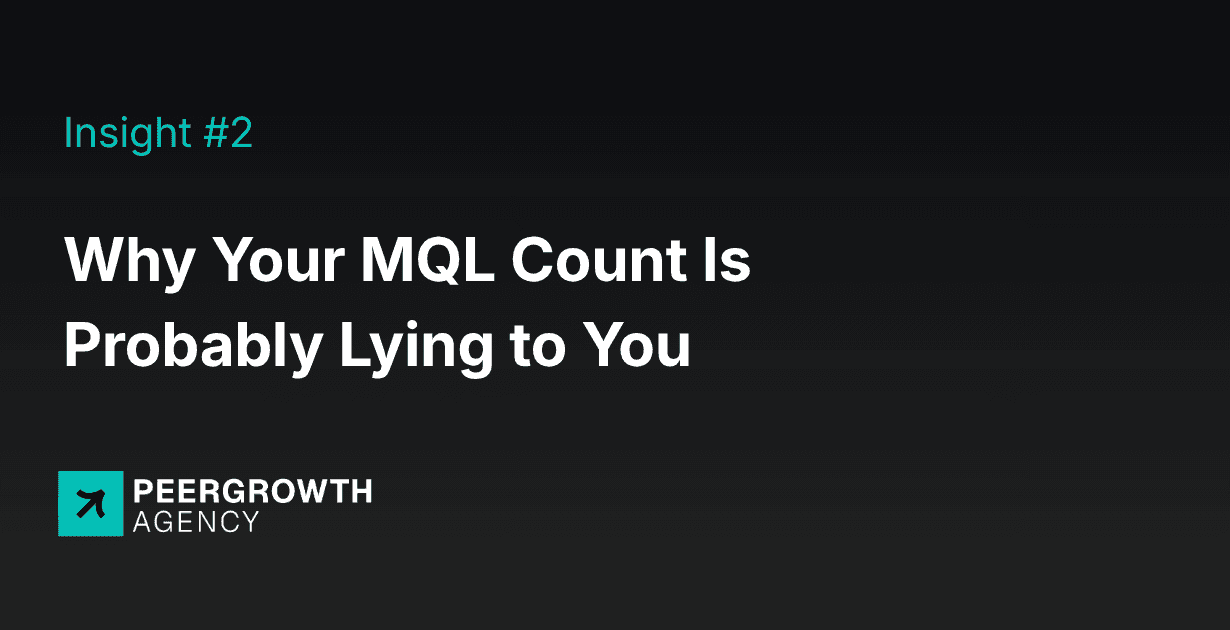 Why Your MQL Count Is Probably Lying to You