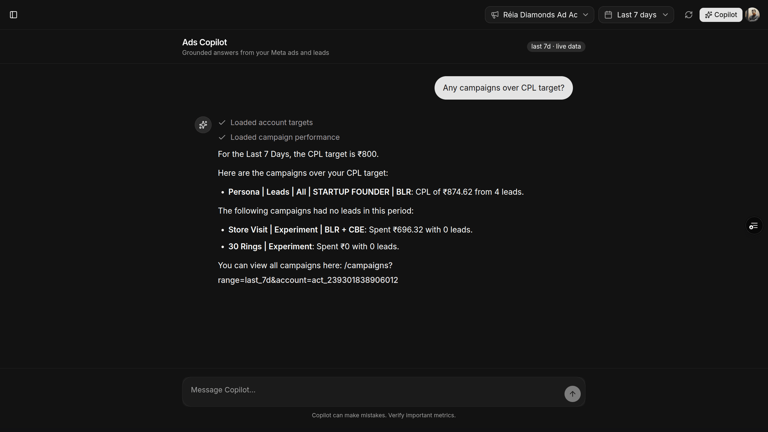 AI copilot interface showing production assistant workflows